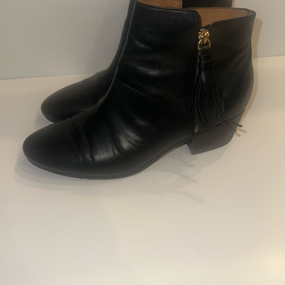 Coach Black Ankle Boots with Tassel Zipper